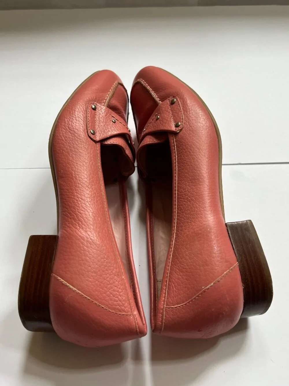 Auditions Pink Pebbled Leather Loafers  W 8 1/2